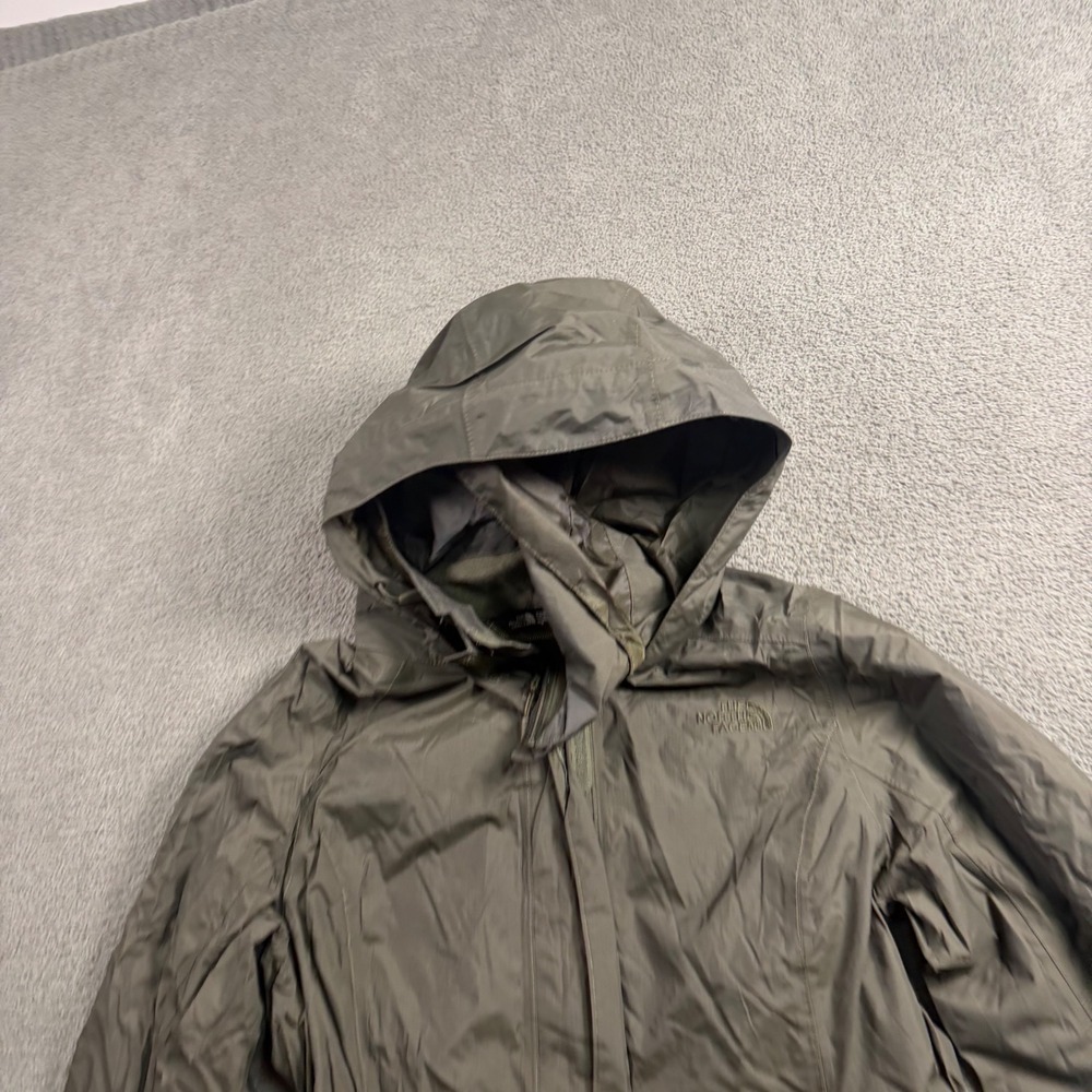 The North Face DryVent Rain Jacket Womens Medium Olive Green Hooded Windbreaker